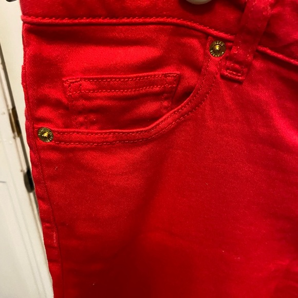 Michael KORS MK Izzy Bright Red Cropped Skinny Jeans 10 - Picture 3 of 10